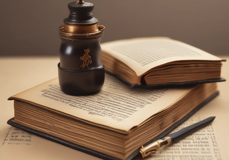 Young people collaborating over books and manuscripts in a cozy studio setting.