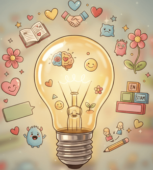 bombilla brillante que representa la inteligencia emocional e ideas creativas para la salud mental