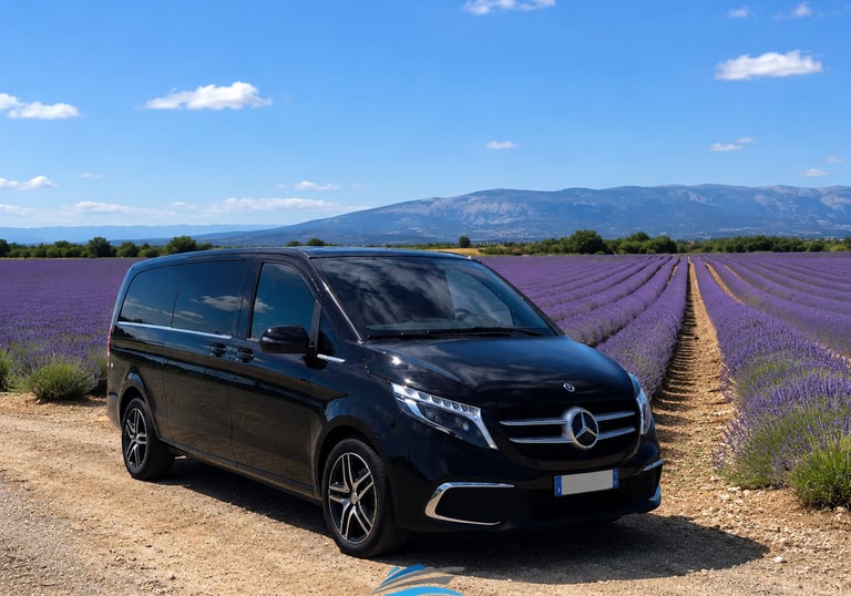 Private van transportation in Valensole lavender fields, Provence shore excursion from Marseille