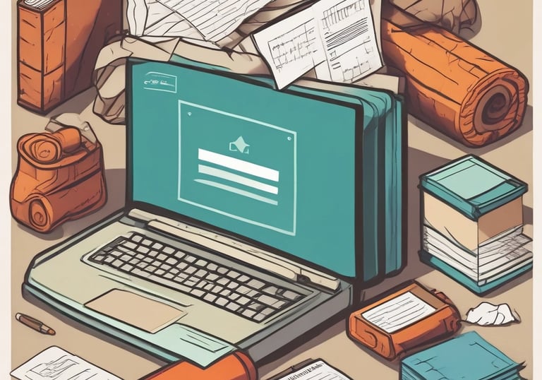 Technician verifying waste management documentation on-site.