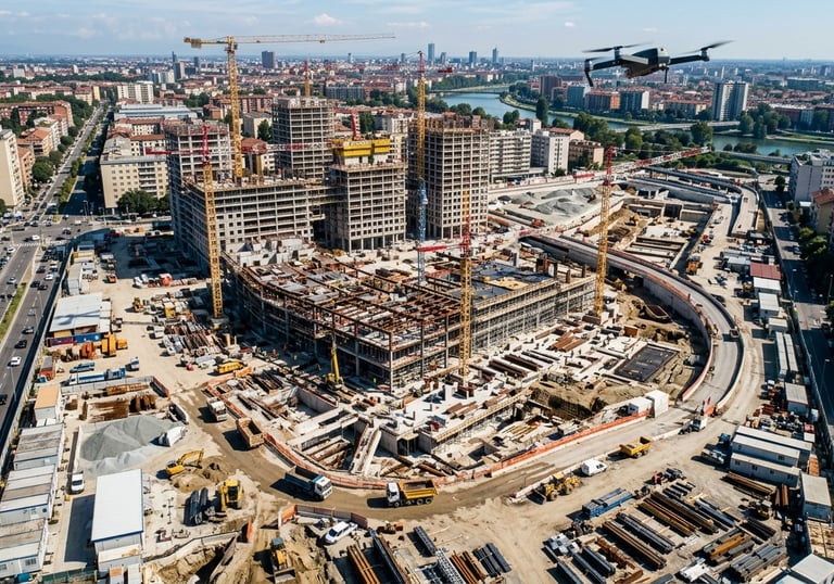 ispezione cantiere con drone