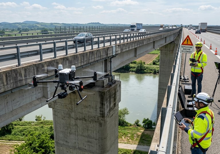 ispezione ponte con drone
