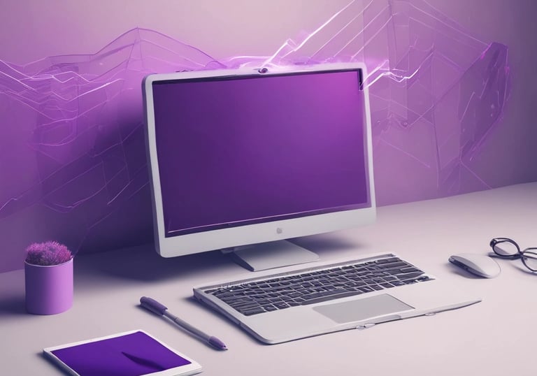 A professional working on a laptop designing a construction company website.