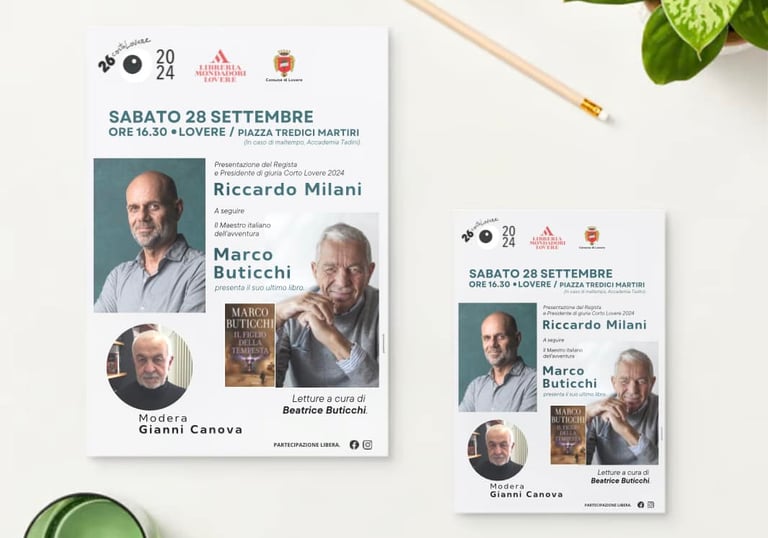 Progetto grafico per Mondadori Lovere - Festival Corto Lovere, settembre 2024