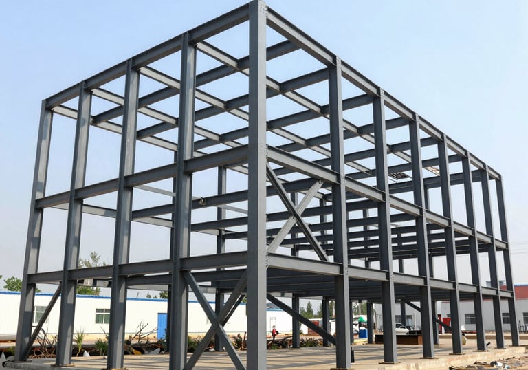 Engineers and project managers reviewing blueprints on a busy construction site, demonstrating our hands-on project management.