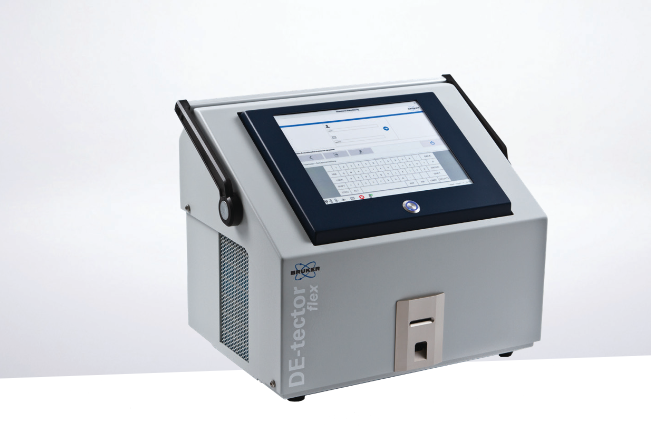 Bruker DE-tector flex trace explosives and narcotics detector with a large touchscreen display.