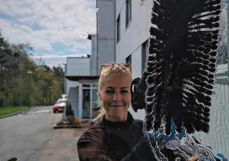 Fasadevask av vinduer