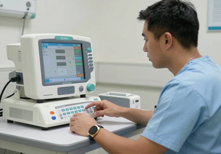 Close-up of AI interface showing hospital workflow optimization metrics.
