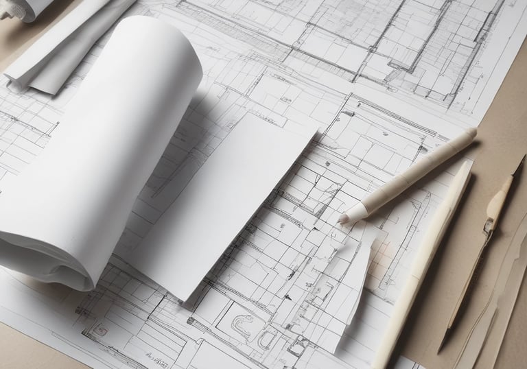 Project manager reviewing blueprints with team members on a sunny Memphis construction site.