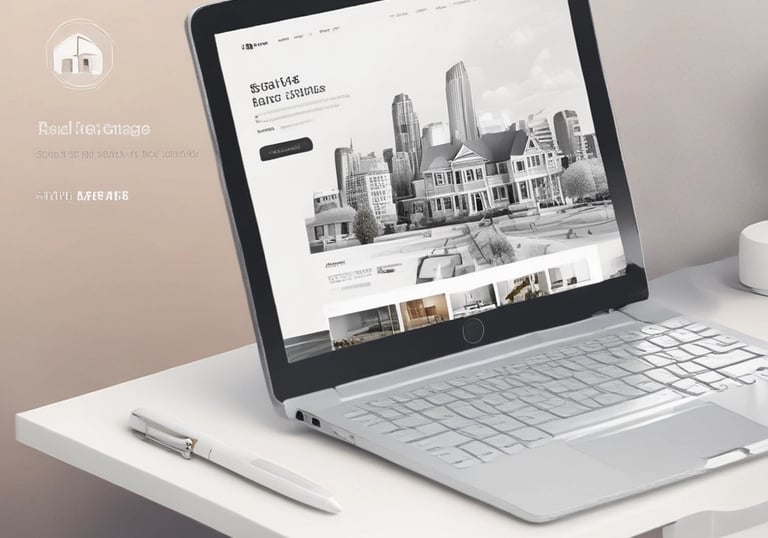 A confident real estate agent discussing terms with happy clients in a bright modern office.