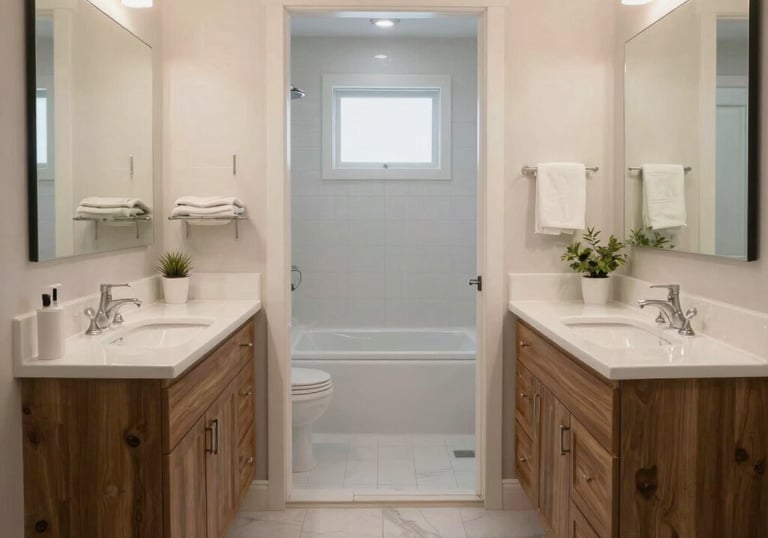 Before and after photos showcasing a beautifully remodeled kitchen with modern finishes.