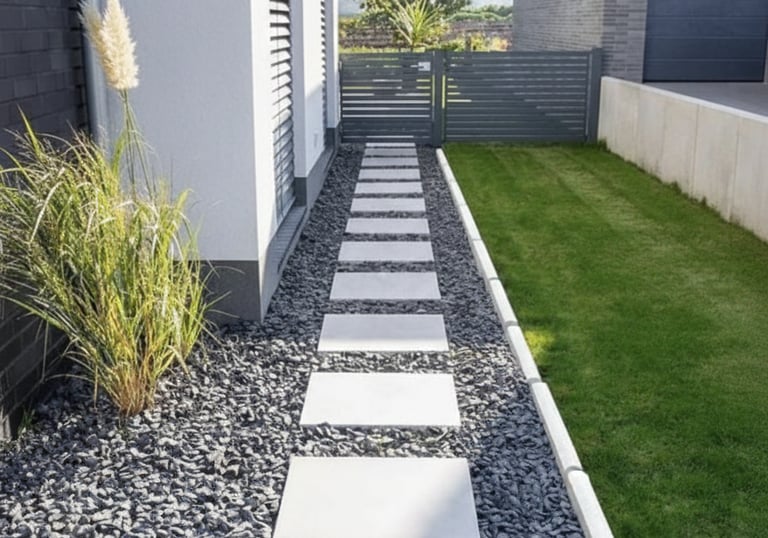 Montaj borduri și rigole din beton, exemplu de amenajare profesională