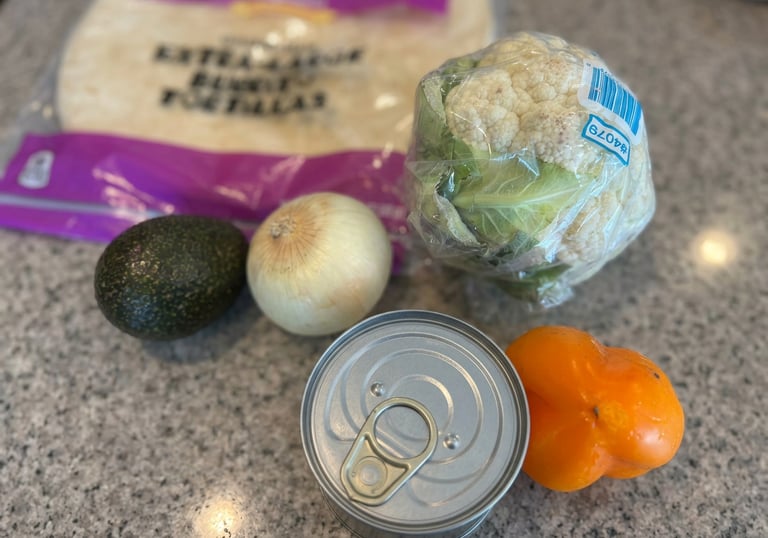 Meatless Cauliflower Chickpea Wrap ingredients