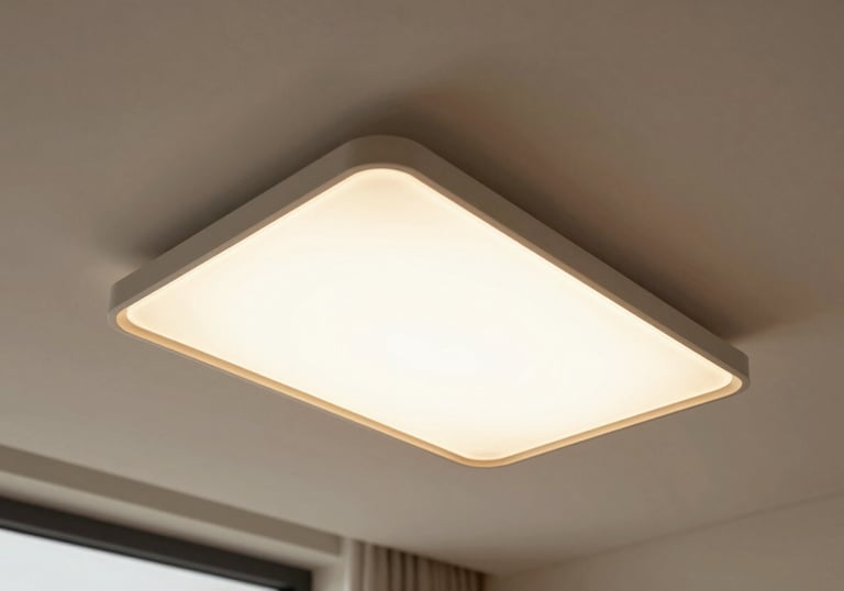Modern LED architectural lighting system installed in a high-ceiling residential interior in Central Europe, warm professional glow.