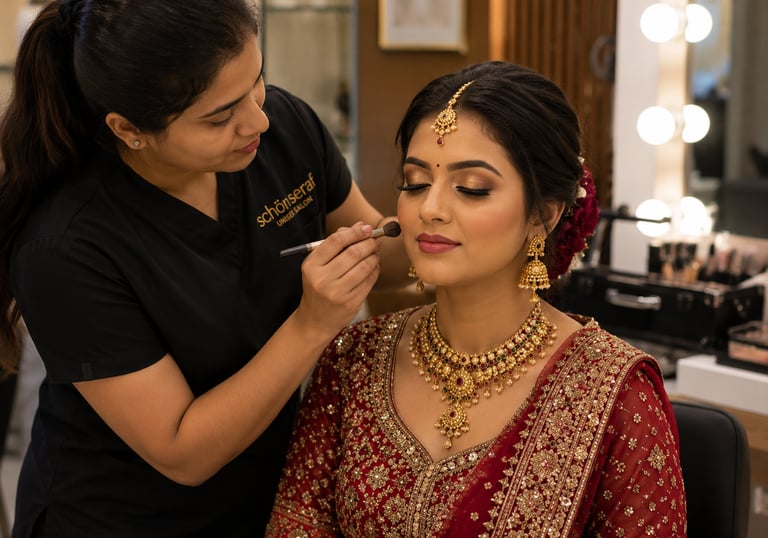 Professional bridal makeup and pre-bridal services at Schön Seraf Unisex Salon in Hosa Road, Bangalo