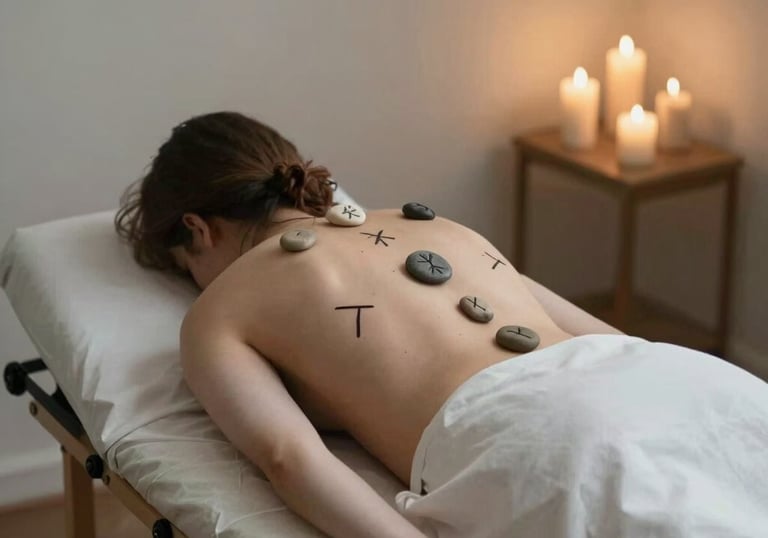 Soft natural light illuminating a serene therapy space with elegant earth tone decor.