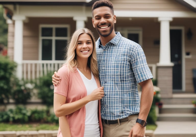 A happy homeowner handing over keys with a relieved smile in a Louisiana neighborhood.