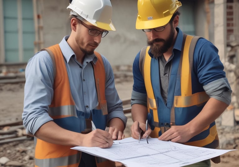 Close-up of a steel beam connection detail on a construction site.