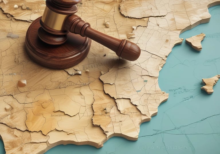 Close-up of hands signing official legal documents in an office.