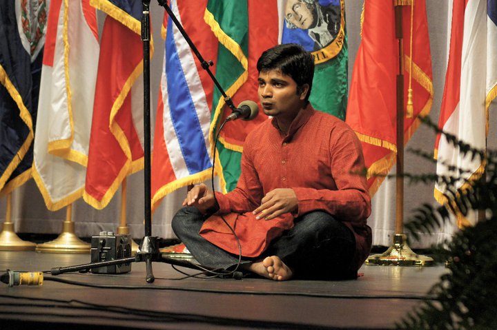 Charun Thattai performing Carnatic Music at the International Whistlers' Convention