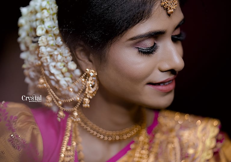 a portrait of a bride, close up face