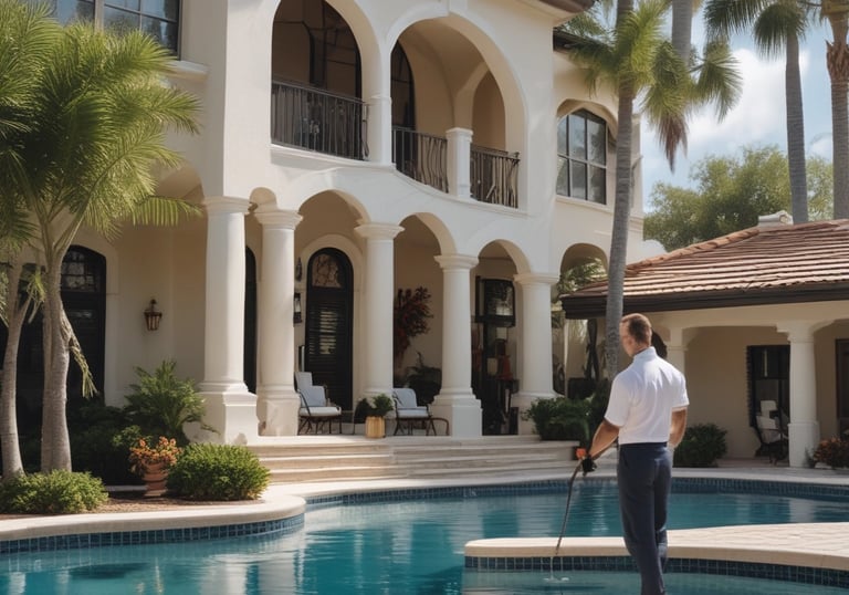 A team of professionals collaborating on a luxury property renovation project.
