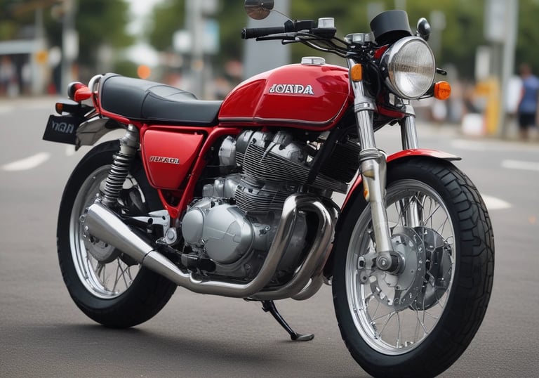 A close-up view of the rear of a motorcycle, prominently displaying a license plate marked 'DEPS M001'. The motorcycle has the word 'DUCATI' marked clearly on the black seat or tank area. The surroundings are slightly blurred but suggest a garage or workshop environment.