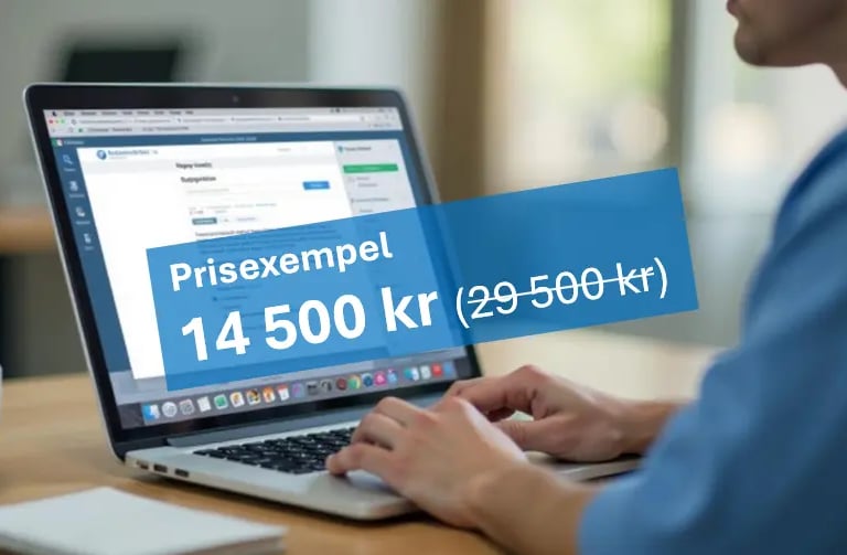 En man fyller i en onlineundersökning på sin dator.
