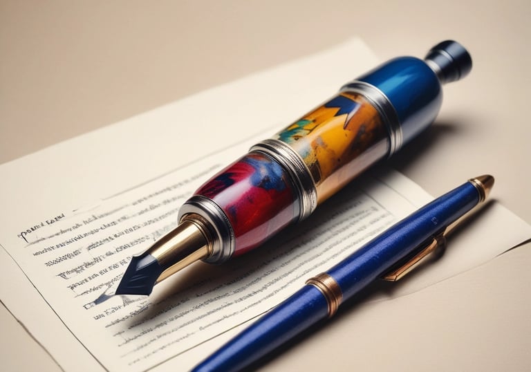 fountain pen and paper