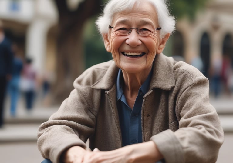 A man in a suit and tie stands in front of an American flag. He has short gray hair and is smiling.