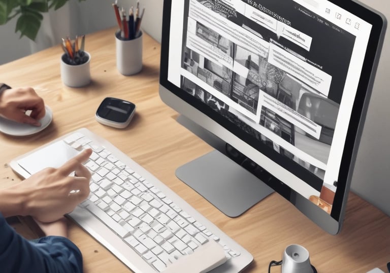 a man riding a skateboard down a street next to tall buildings