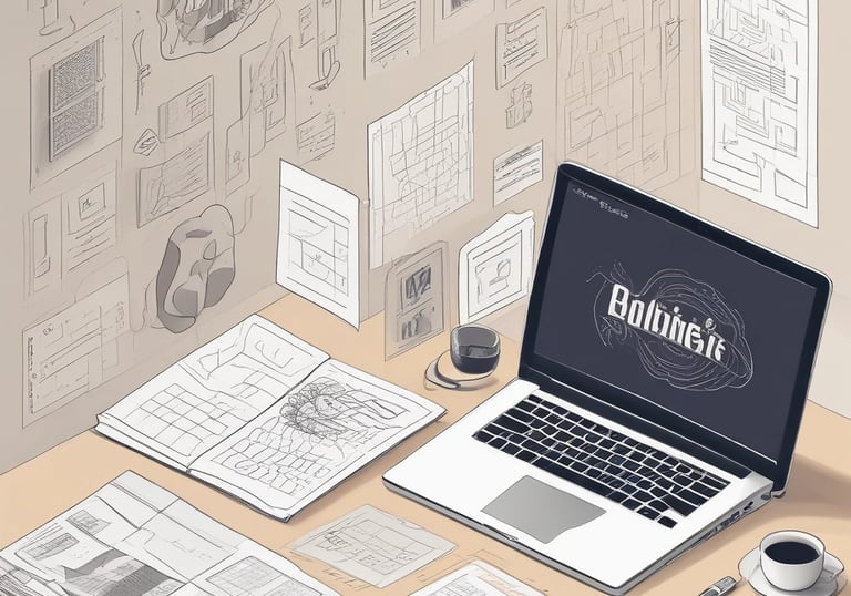 An elegant logo design displayed on various marketing materials.