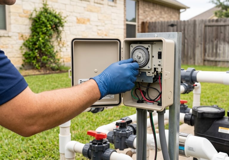 Checking a pool automation control panel in Round Rock TX