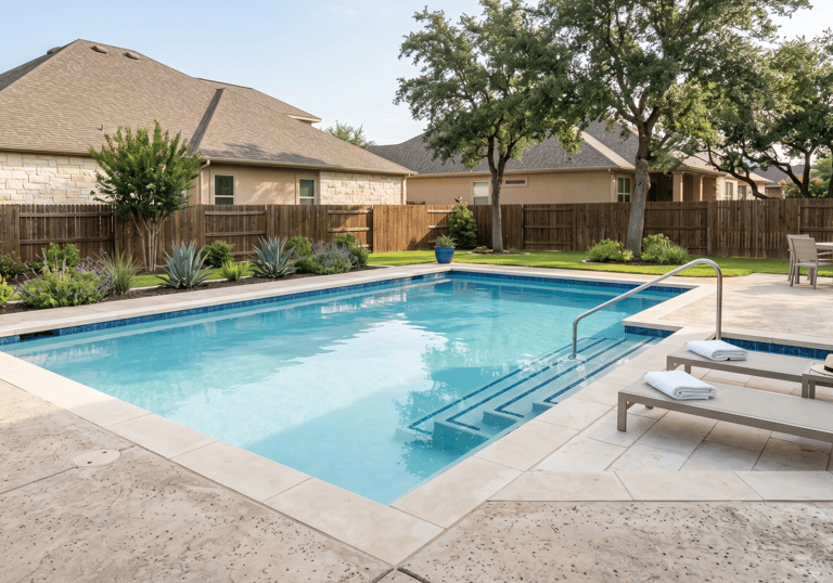 Clear residential pool after inspection in Round Rock TX