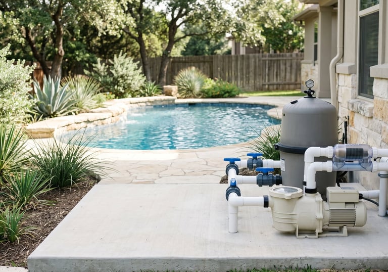 Saltwater pool equipment system for a residential pool in Round Rock TX