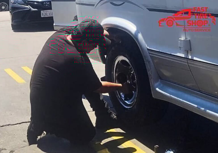 Tire rotation and balancing service for better traction and tire life at Fast Tire Shop