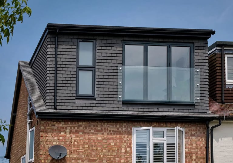 a house with a large window 