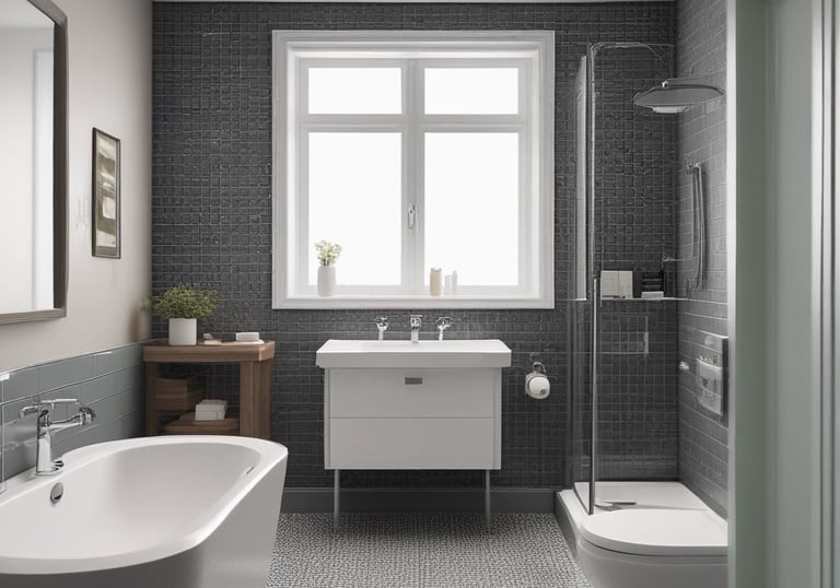 a man riding a skateboard down a street next to tall buildings