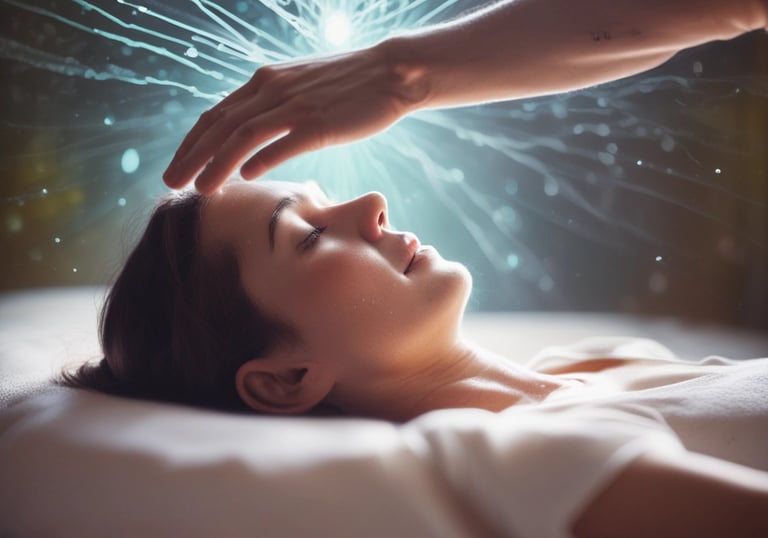 A tranquil massage therapy session in progress.