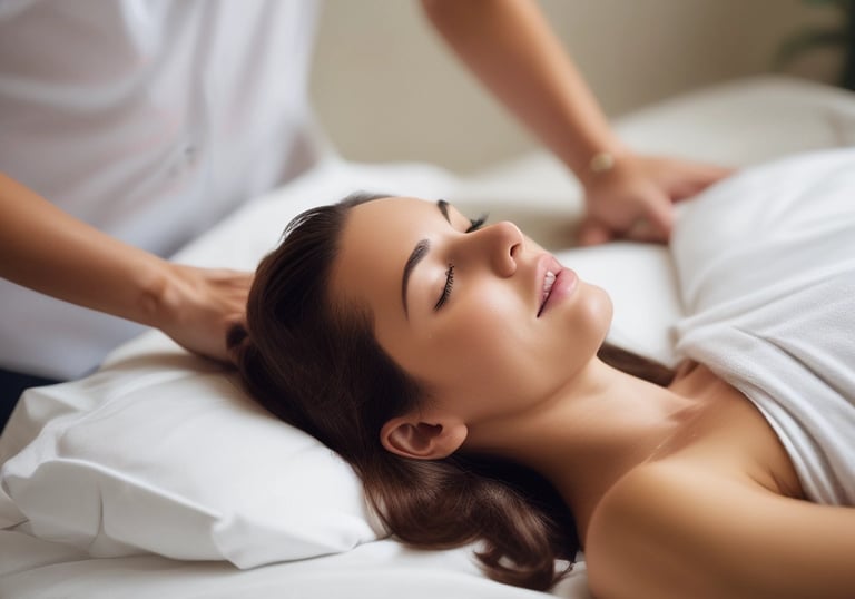 A serene Reiki session in a calming environment.