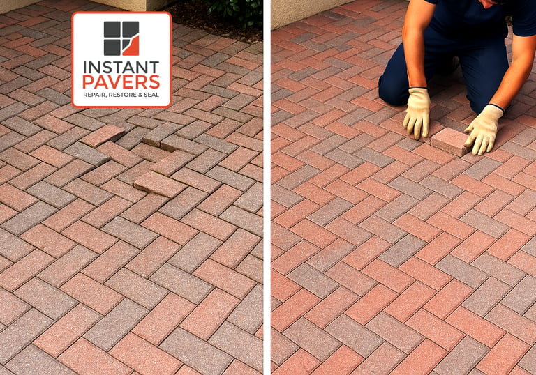 Brick Paver Repair - Before and After | Instant Pavers