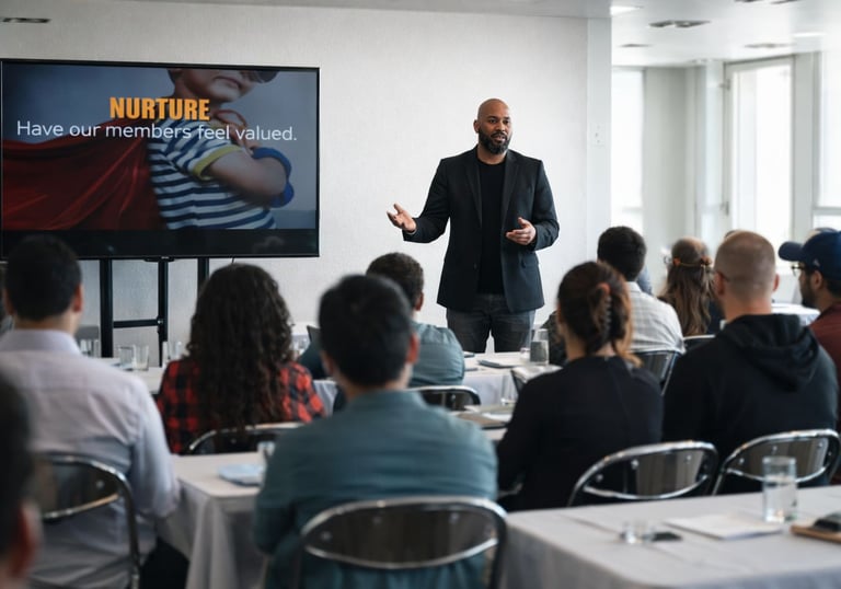 Elegant space in North Atlanta,audience at EVO Space & Studio, equipped for tech-driven events.