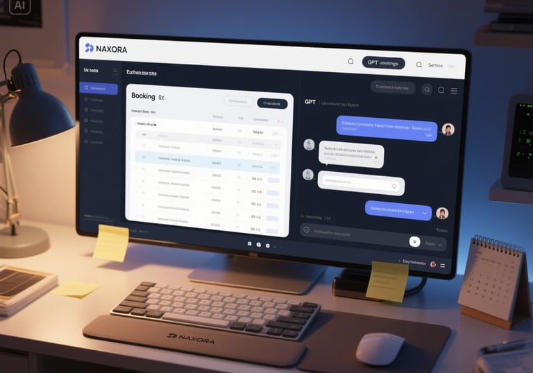 Intelligent chatbot interface handling bookings and live automation