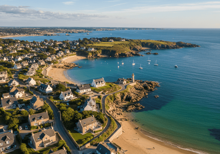 Vue aérienne du Golfe du Morbihan - Marché immobilier 2025 Auray Vannes