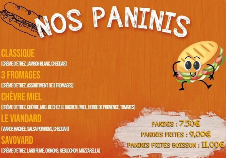 la composition des différents paninis de L'Annexe