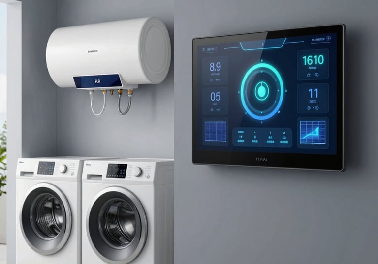 Dashboard showing automated activation of home devices based on energy availability.