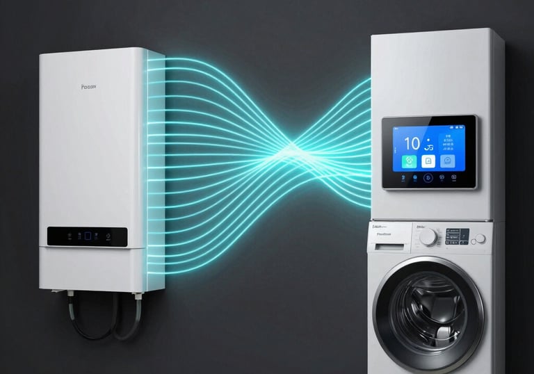 Smart home interface illustrating real-time energy consumption adjustments.