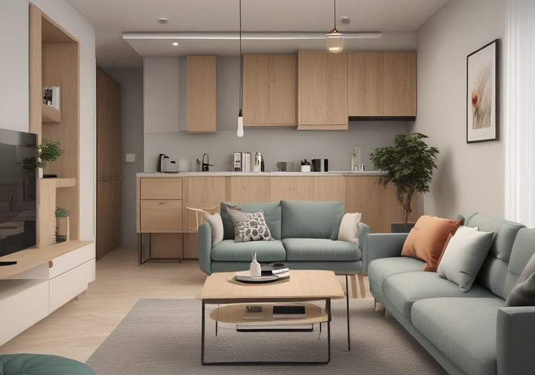 a man riding a skateboard down a street next to tall buildings