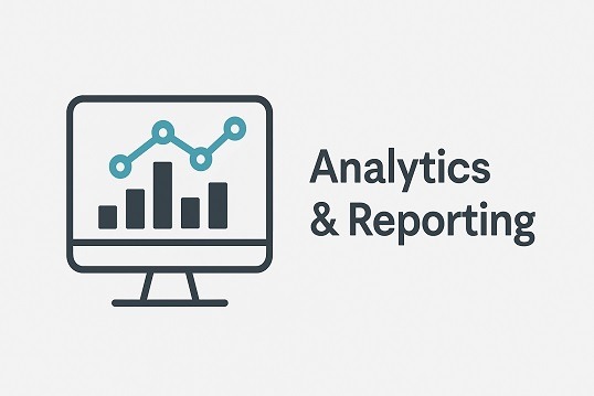a monitor screen with a monitor and a monitor screen with the words analytics and analytics