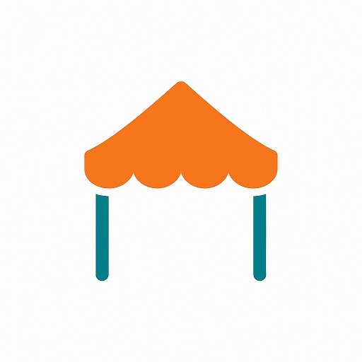 a tent with a tent with a canopy